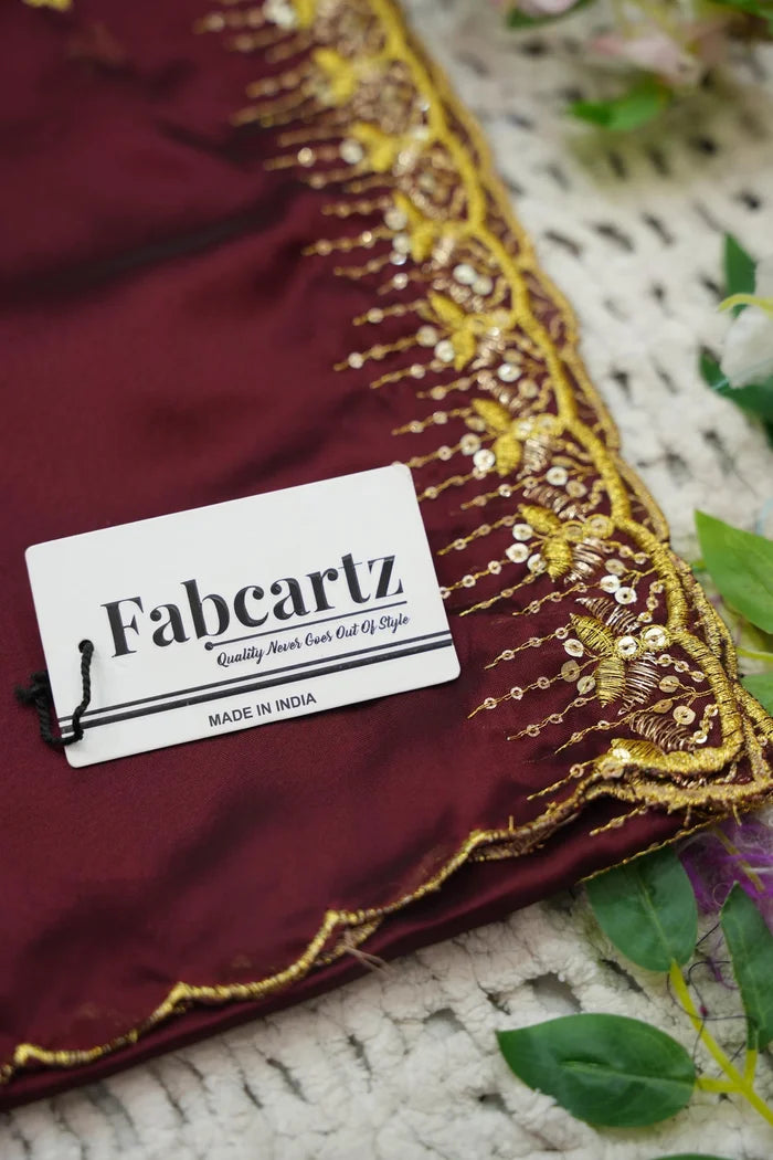 Beautiful South Indian Style Half Saree with Embroidery Blouse and Dupatta for Women | Atreyi