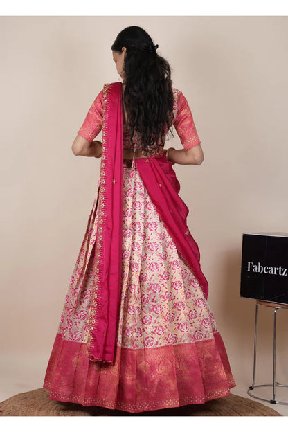 దక్షిణ భారత పండుగ సాంప్రదాయ హాఫ్ చీర (ఛవి) 