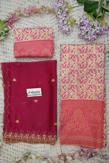 Beautiful South Indian Style Half Saree with Embroidery Blouse and Dupatta for Women | Atreyi