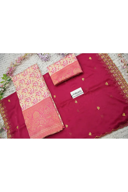 Beautiful South Indian Style Half Saree with Embroidery Blouse and Dupatta for Women | Atreyi
