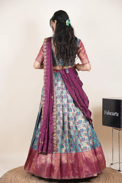 దక్షిణ భారత పండుగ సాంప్రదాయ హాఫ్ చీర (ఛవి) 