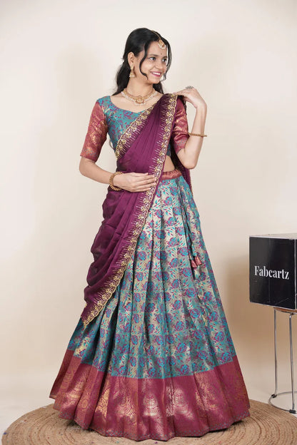 దక్షిణ భారత పండుగ సాంప్రదాయ హాఫ్ చీర (ఛవి) 