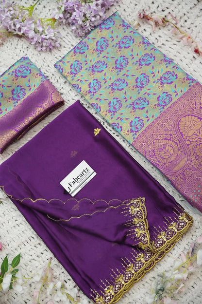 Beautiful South Indian Style Half Saree with Embroidery Blouse and Dupatta for Women | Atreyi