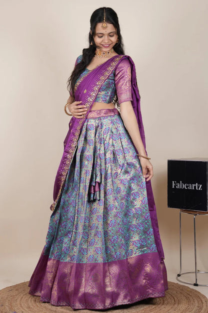 దక్షిణ భారత పండుగ సాంప్రదాయ హాఫ్ చీర (ఛవి) 