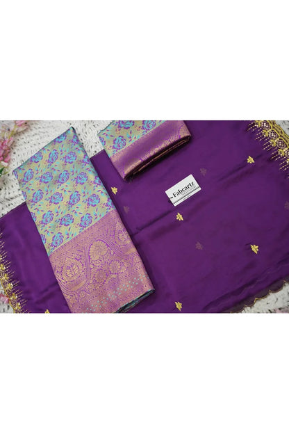 Beautiful South Indian Style Half Saree with Embroidery Blouse and Dupatta for Women | Atreyi