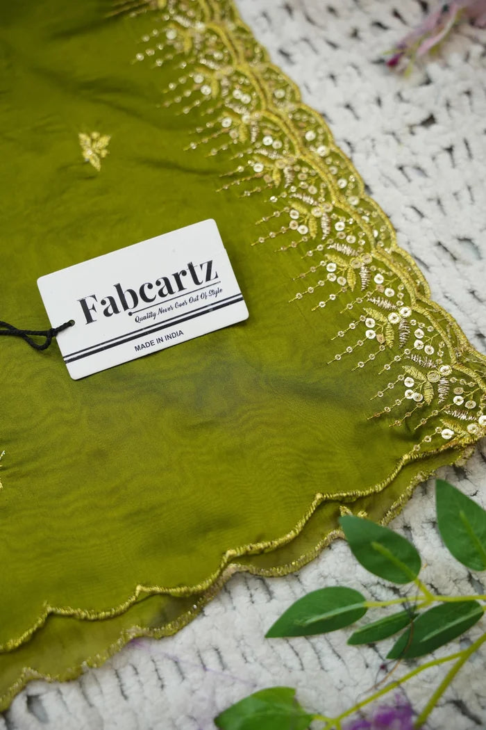 Beautiful South Indian Style Half Saree with Embroidery Blouse and Dupatta for Women | Atreyi