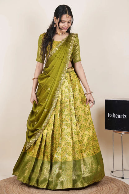 దక్షిణ భారత పండుగ సాంప్రదాయ హాఫ్ చీర (ఛవి) 