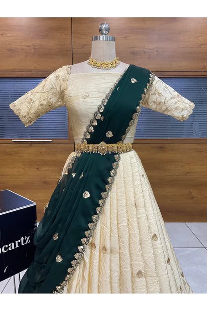 దక్షిణ భారత పండుగ సాంప్రదాయ హాఫ్ చీర (ఛవి) 