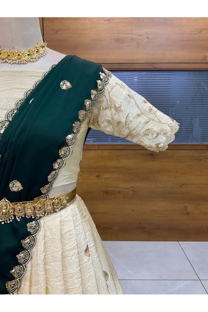 దక్షిణ భారత పండుగ సాంప్రదాయ హాఫ్ చీర (ఛవి) 