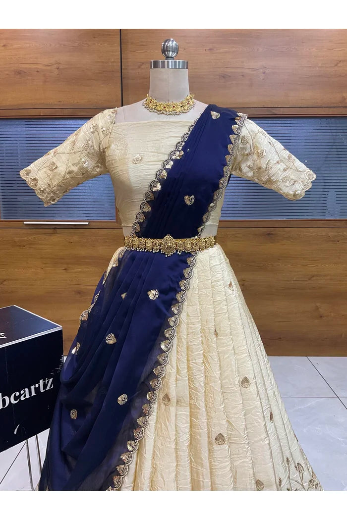 దక్షిణ భారత పండుగ సాంప్రదాయ హాఫ్ చీర (ఛవి) 