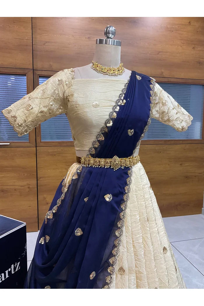 దక్షిణ భారత పండుగ సాంప్రదాయ హాఫ్ చీర (ఛవి) 