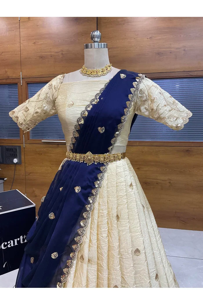 దక్షిణ భారత పండుగ సాంప్రదాయ హాఫ్ చీర (ఛవి) 