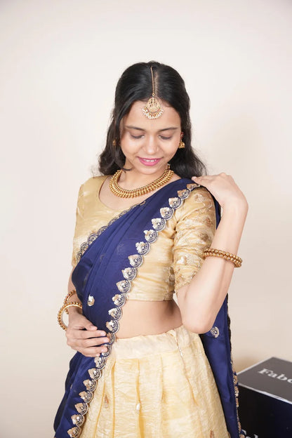 దక్షిణ భారత పండుగ సాంప్రదాయ హాఫ్ చీర (ఛవి) 
