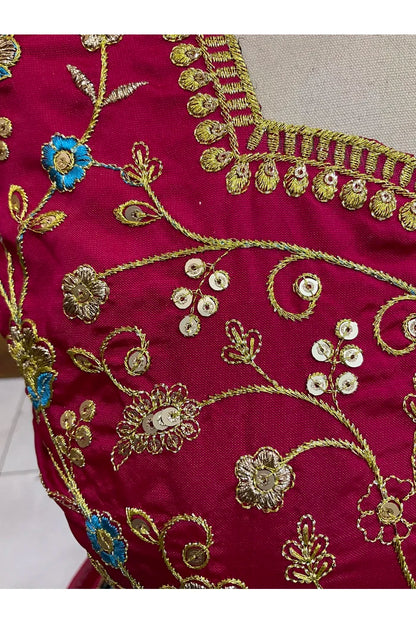 Beautiful South Indian Style Half Saree with Embroidery Blouse and Dupatta for Women | Ishita