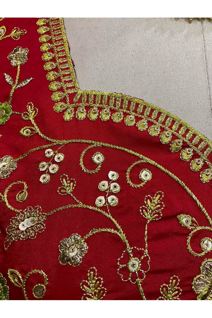 Beautiful South Indian Style Half Saree with Embroidery Blouse and Dupatta for Women | Ishita
