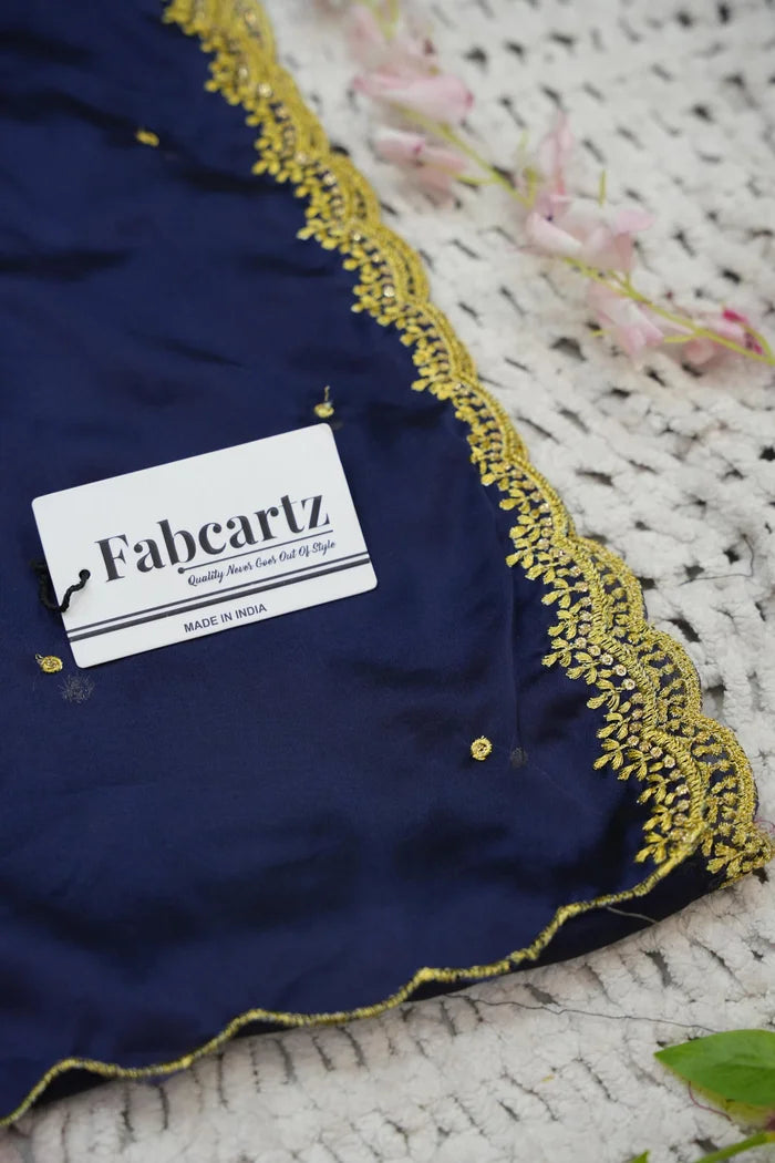 Beautiful South Indian Style Half Saree with Embroidery Blouse and Dupatta for Women | Ishita