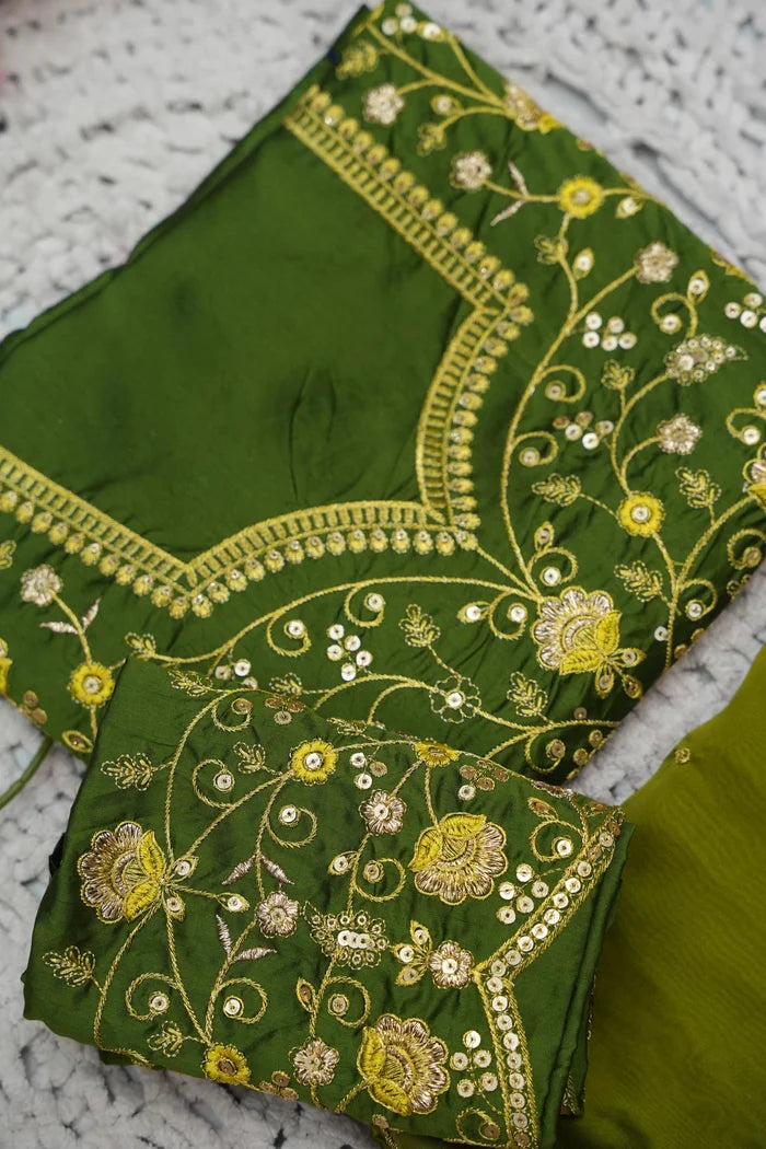 Beautiful South Indian Style Half Saree with Embroidery Blouse and Dupatta for Women | Ishita