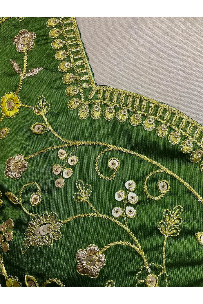 Beautiful South Indian Style Half Saree with Embroidery Blouse and Dupatta for Women | Ishita
