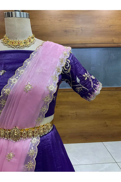 దక్షిణ భారత పండుగ సాంప్రదాయ హాఫ్ చీర (ఛవి) 