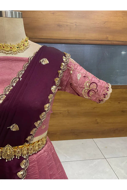 దక్షిణ భారత పండుగ సాంప్రదాయ హాఫ్ చీర (ఛవి) 