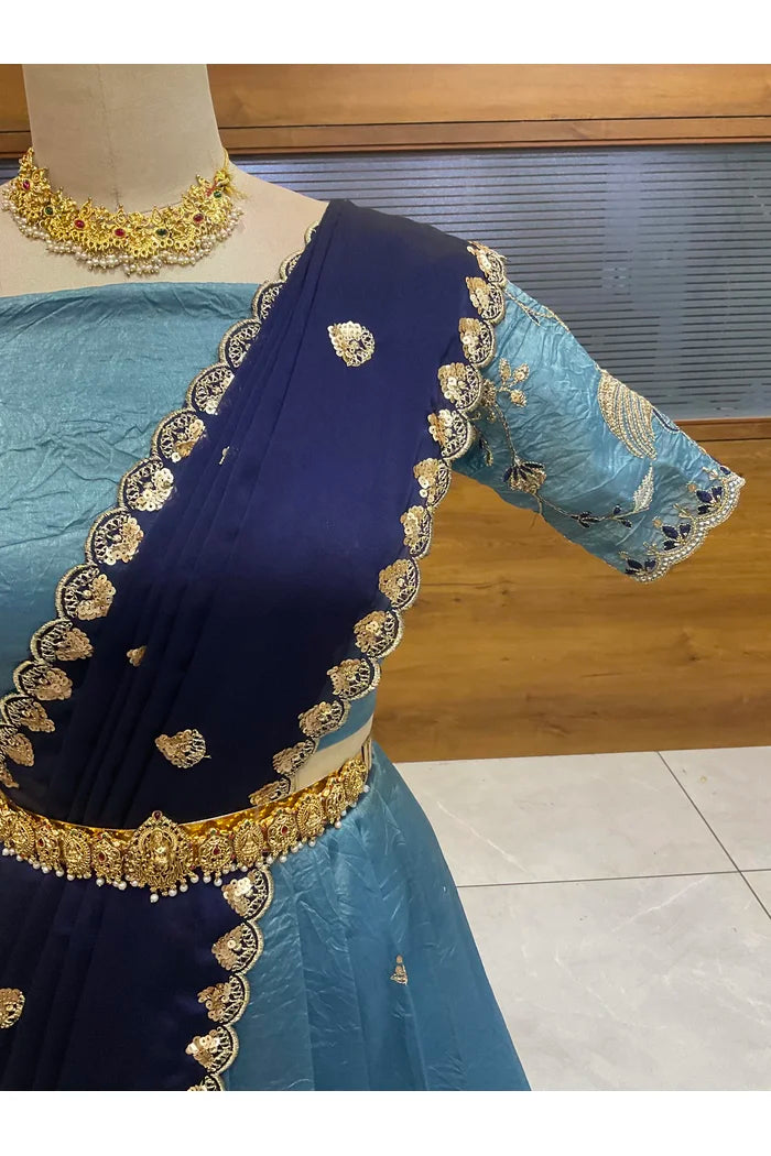 దక్షిణ భారత పండుగ సాంప్రదాయ హాఫ్ చీర (ఛవి) 