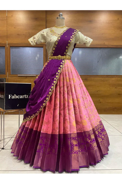 దక్షిణ భారత పండుగ సాంప్రదాయ హాఫ్ చీర (ఛవి) 