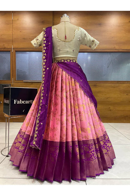 దక్షిణ భారత పండుగ సాంప్రదాయ హాఫ్ చీర (ఛవి) 