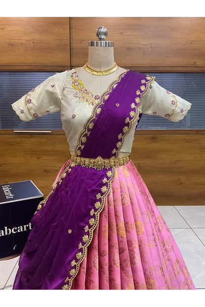 దక్షిణ భారత పండుగ సాంప్రదాయ హాఫ్ చీర (ఛవి) 