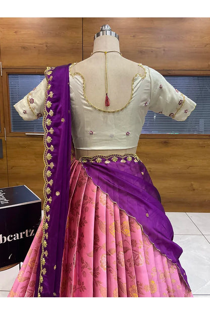 దక్షిణ భారత పండుగ సాంప్రదాయ హాఫ్ చీర (ఛవి) 