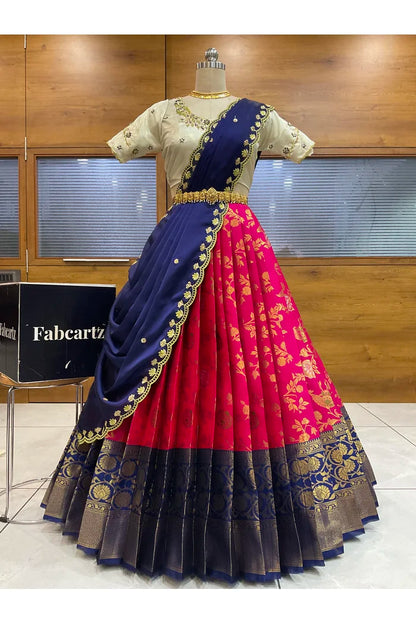 దక్షిణ భారత పండుగ సాంప్రదాయ హాఫ్ చీర (ఛవి) 