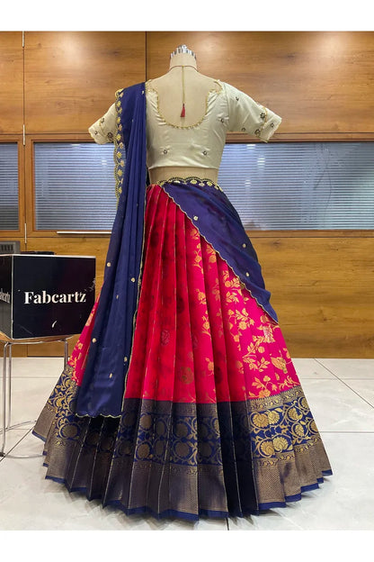 దక్షిణ భారత పండుగ సాంప్రదాయ హాఫ్ చీర (ఛవి) 