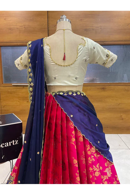 దక్షిణ భారత పండుగ సాంప్రదాయ హాఫ్ చీర (ఛవి) 