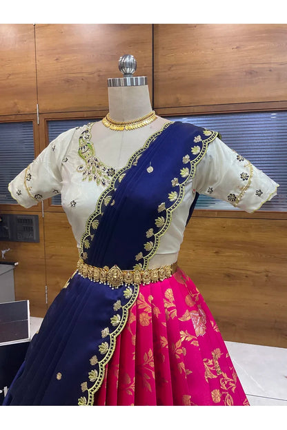 దక్షిణ భారత పండుగ సాంప్రదాయ హాఫ్ చీర (ఛవి) 