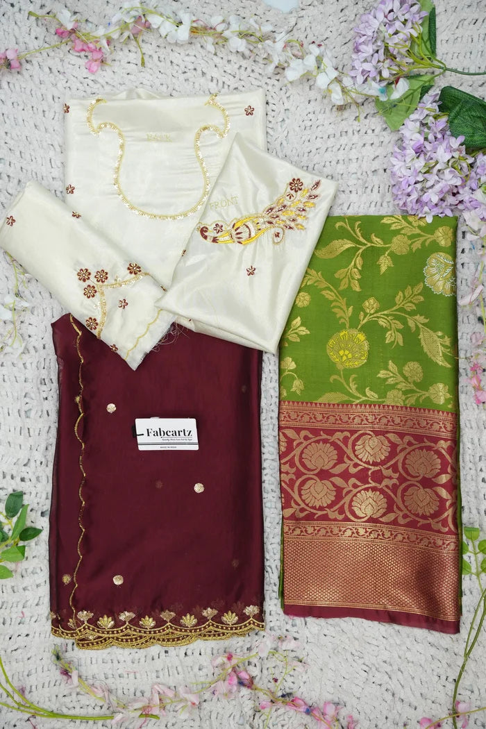 దక్షిణ భారత పండుగ సాంప్రదాయ హాఫ్ చీర (ఛవి) 