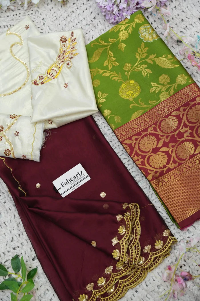 దక్షిణ భారత పండుగ సాంప్రదాయ హాఫ్ చీర (ఛవి) 