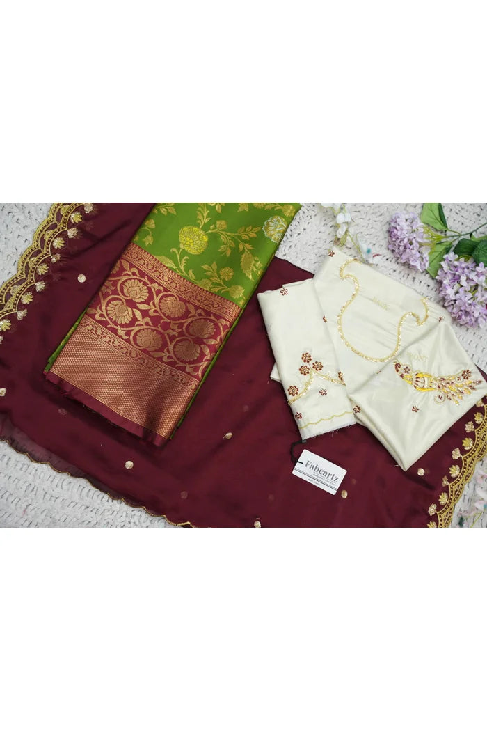 దక్షిణ భారత పండుగ సాంప్రదాయ హాఫ్ చీర (ఛవి) 