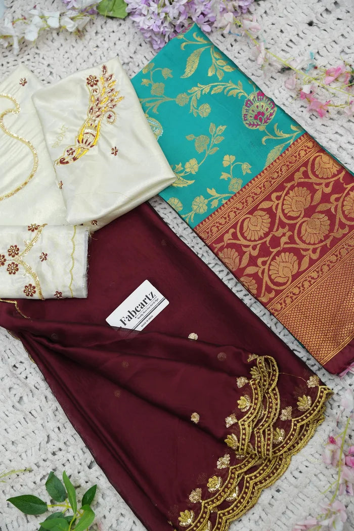 దక్షిణ భారత పండుగ సాంప్రదాయ హాఫ్ చీర (ఛవి) 