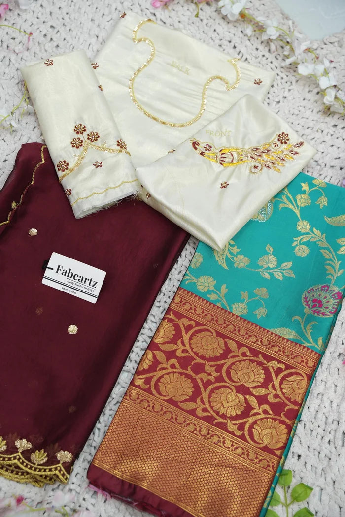 దక్షిణ భారత పండుగ సాంప్రదాయ హాఫ్ చీర (ఛవి) 