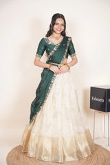 దక్షిణ భారత పండుగ సాంప్రదాయ హాఫ్ చీర (ఛవి) 