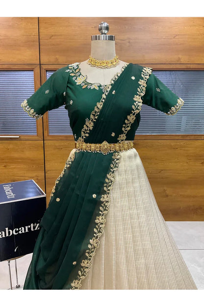 దక్షిణ భారత పండుగ సాంప్రదాయ హాఫ్ చీర (ఛవి) 