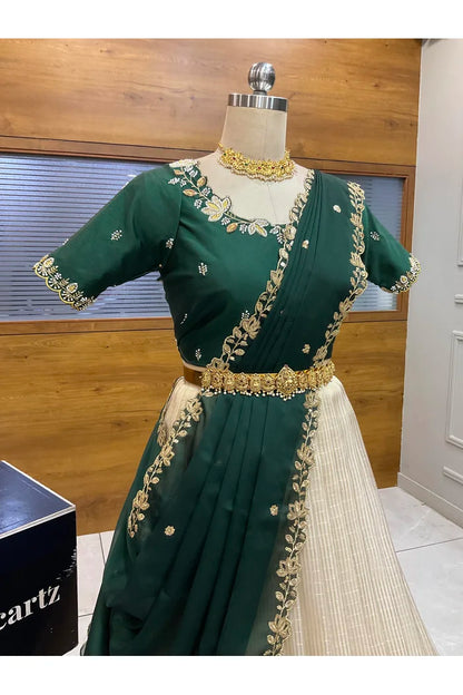 దక్షిణ భారత పండుగ సాంప్రదాయ హాఫ్ చీర (ఛవి) 