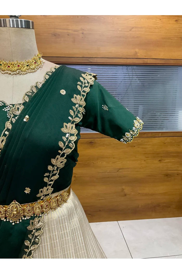 దక్షిణ భారత పండుగ సాంప్రదాయ హాఫ్ చీర (ఛవి) 