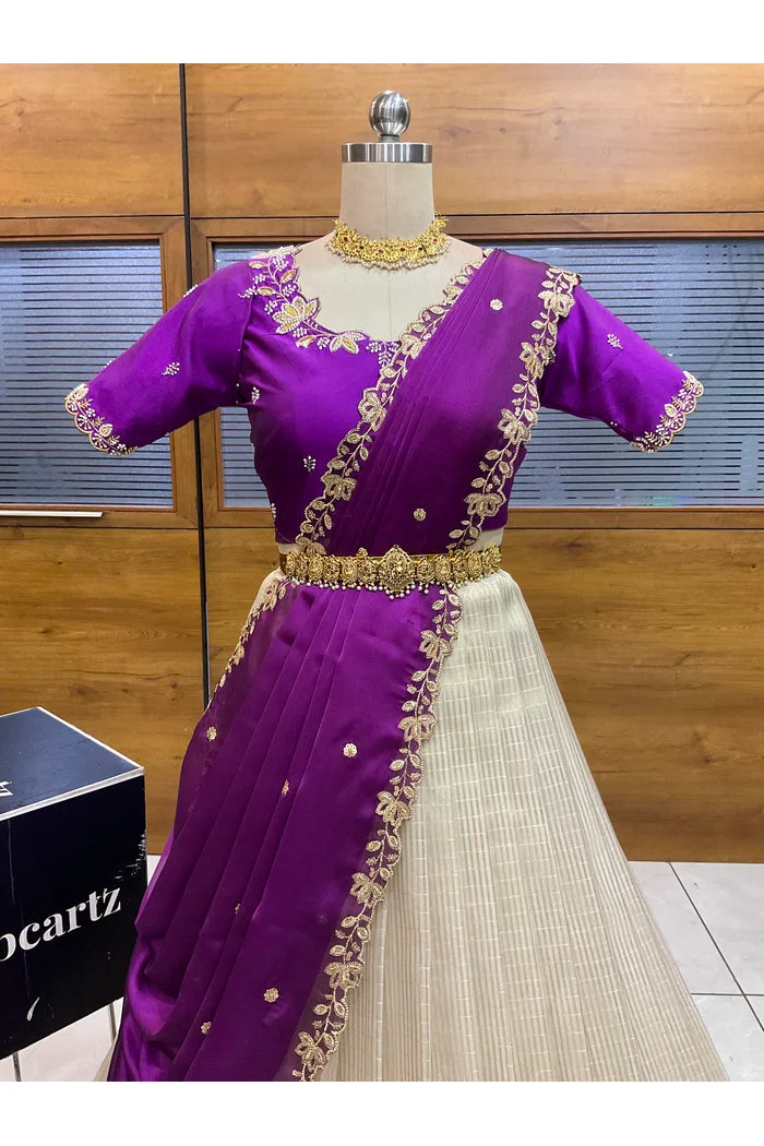 దక్షిణ భారత పండుగ సాంప్రదాయ హాఫ్ చీర (ఛవి) 