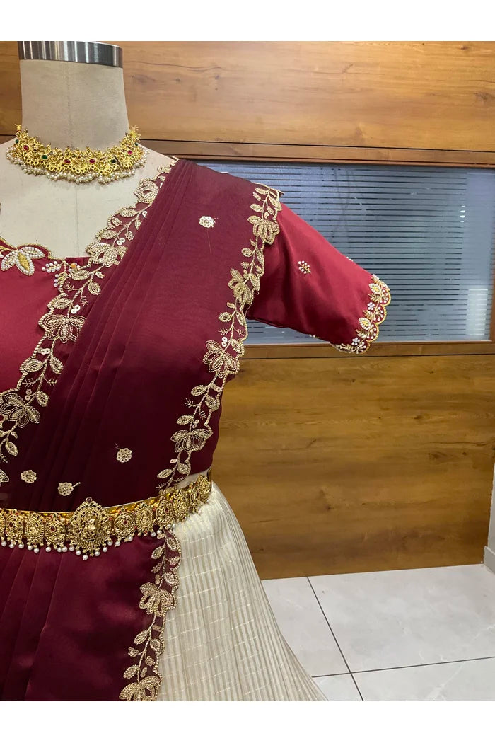 దక్షిణ భారత పండుగ సాంప్రదాయ హాఫ్ చీర (ఛవి) 