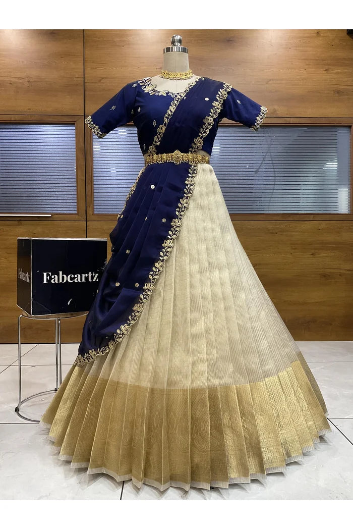 దక్షిణ భారత పండుగ సాంప్రదాయ హాఫ్ చీర (ఛవి) 