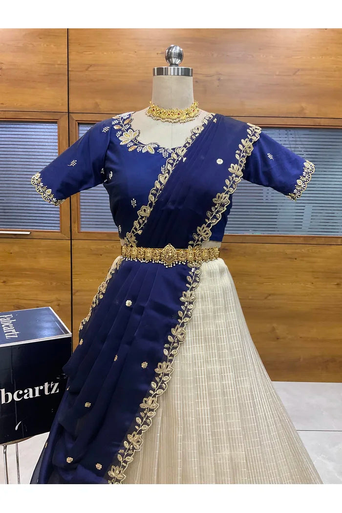 దక్షిణ భారత పండుగ సాంప్రదాయ హాఫ్ చీర (ఛవి) 