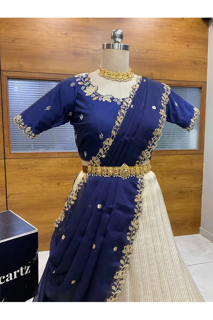 దక్షిణ భారత పండుగ సాంప్రదాయ హాఫ్ చీర (ఛవి) 