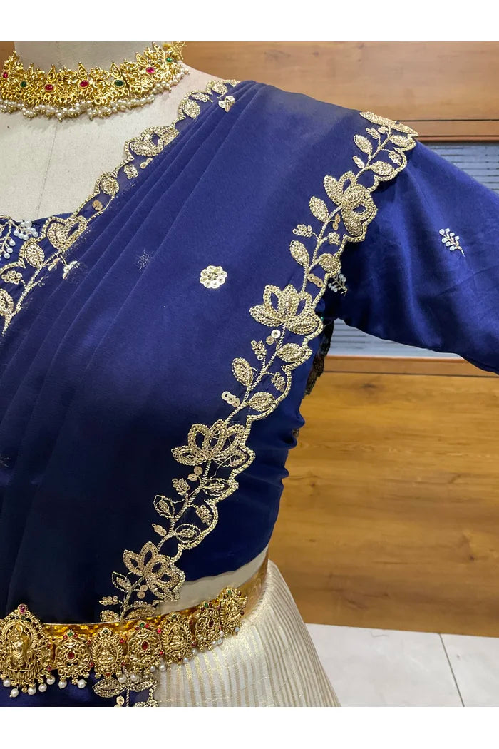 దక్షిణ భారత పండుగ సాంప్రదాయ హాఫ్ చీర (ఛవి) 