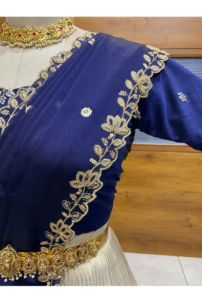 దక్షిణ భారత పండుగ సాంప్రదాయ హాఫ్ చీర (ఛవి) 