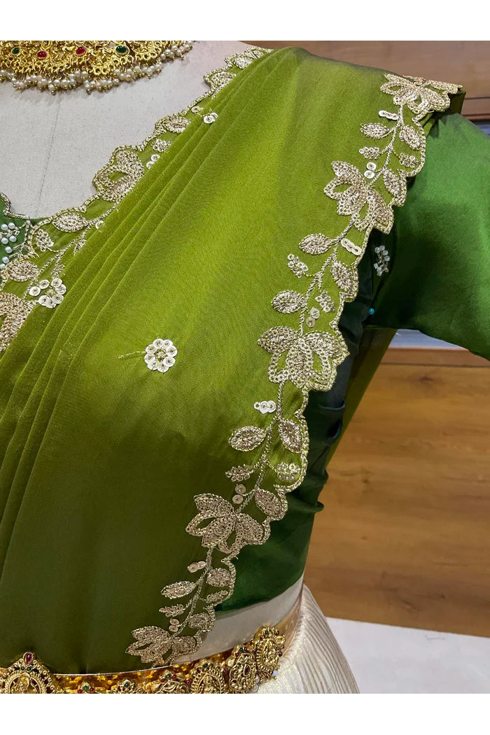 దక్షిణ భారత పండుగ సాంప్రదాయ హాఫ్ చీర (ఛవి) 